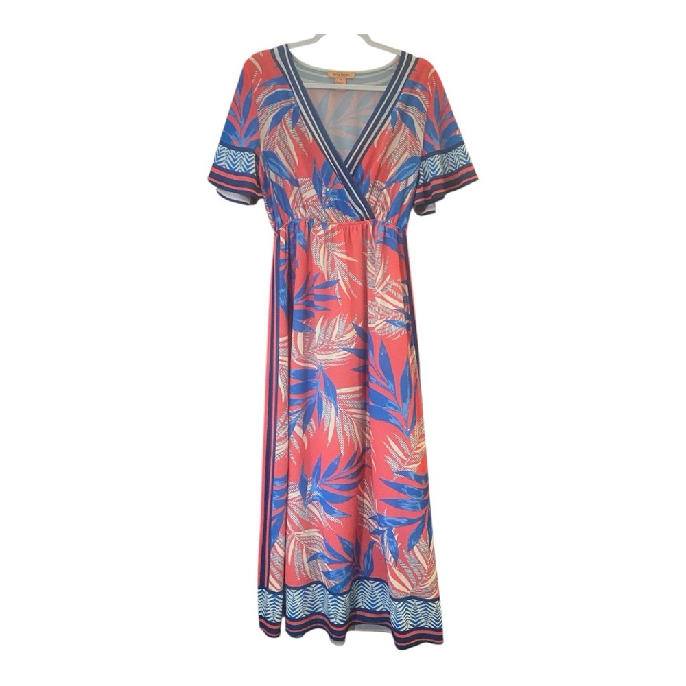 Tropical Flying Tomatoe Print Maxi Dress